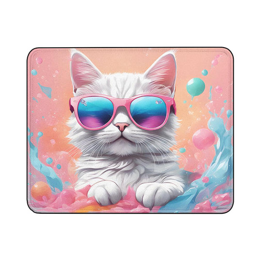 Colorful Cat With Glasses Mouse Pads-18x21 CM-Oxvistore