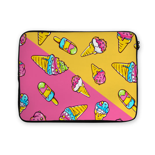 Colorful Ice Cream Cones Laptop Sleeve Protective Cover