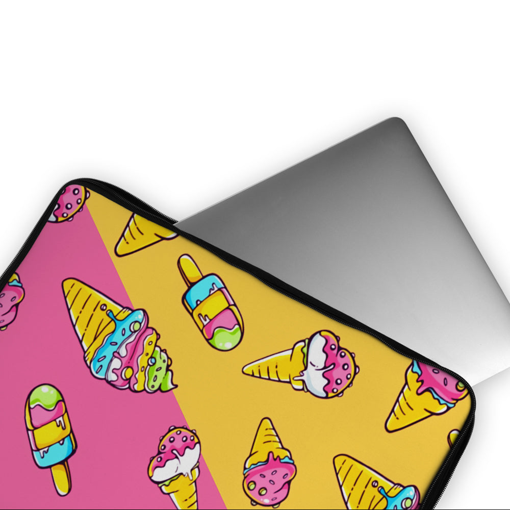 Colorful Ice Cream Cones Laptop Sleeve Protective Cover