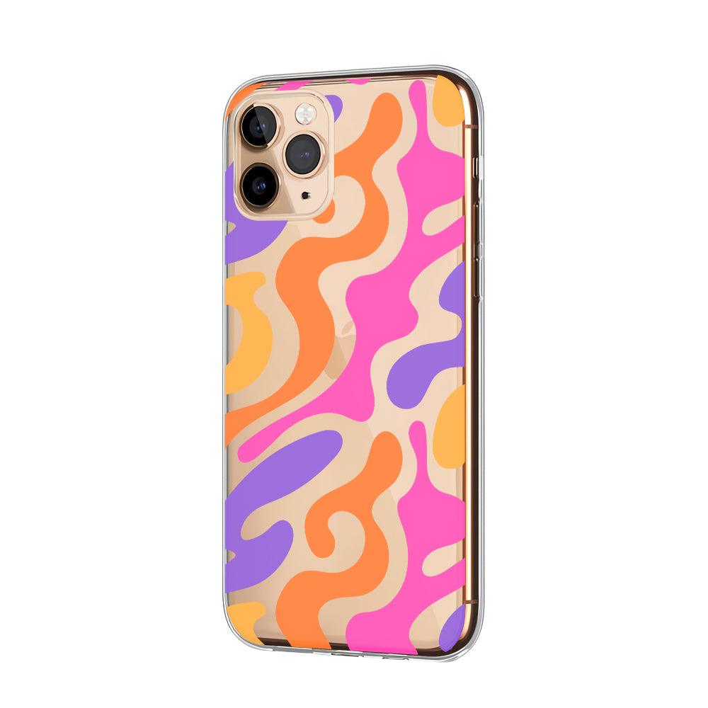 Colorful Line of Wave Clear Soft Case-Oxvistore