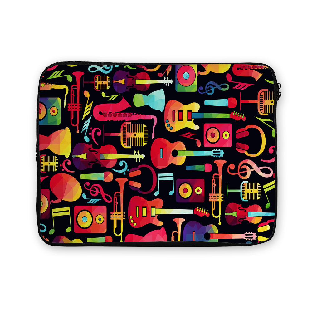 Colorful Musical Instruments Laptop Sleeve Protective Cover