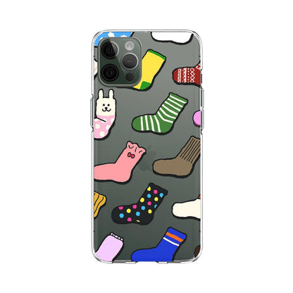 Colorful Socks Everywhere Clear Soft Case-Oxvistore