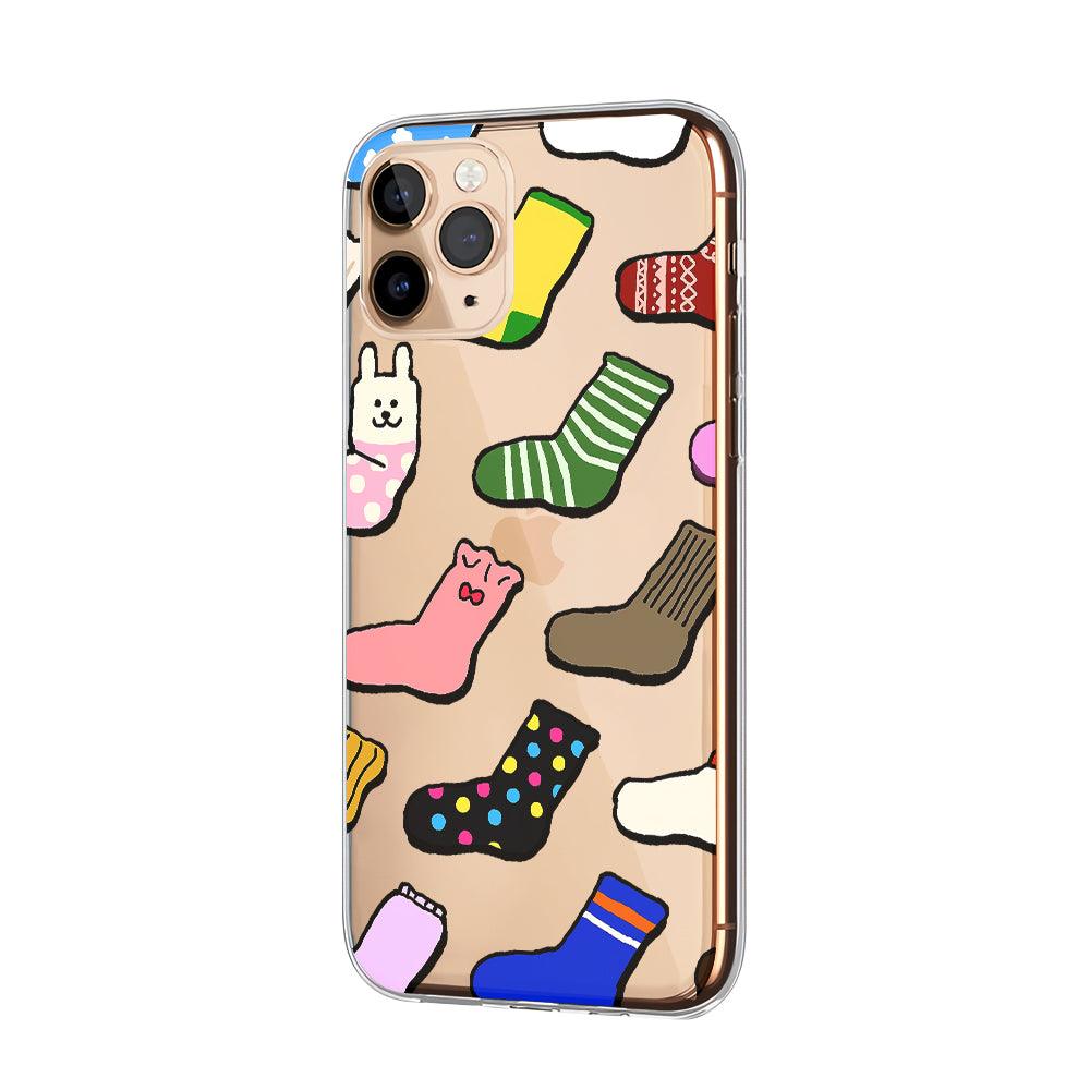 Colorful Socks Everywhere Clear Soft Case-Oxvistore
