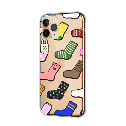 Colorful Socks Everywhere Clear Soft Case-Oxvistore
