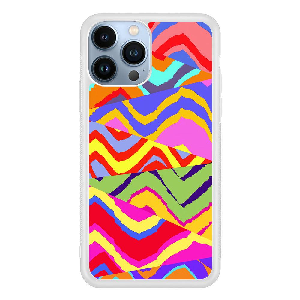 Colour Layer Triangular Waves iPhone 13 Pro Case-Oxvistore