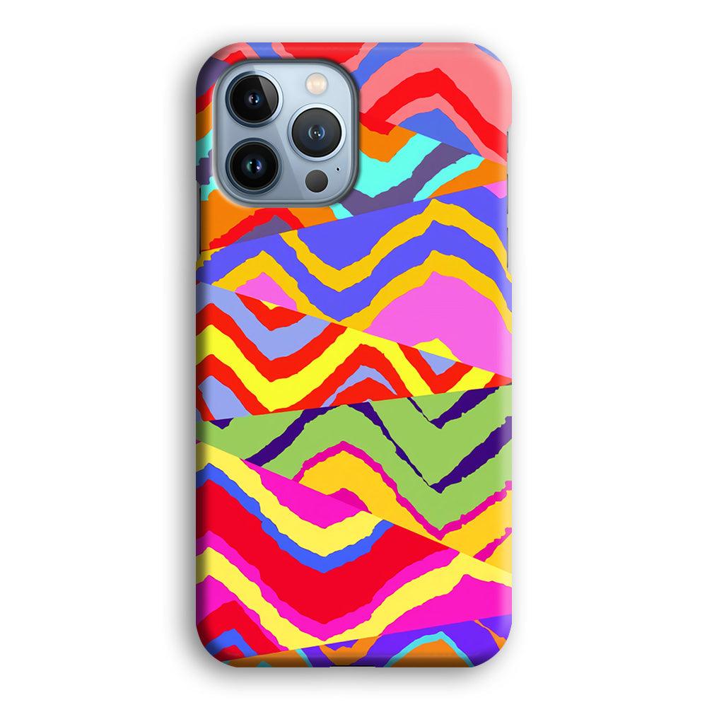 Colour Layer Triangular Waves iPhone 15 Pro Case-Oxvistore