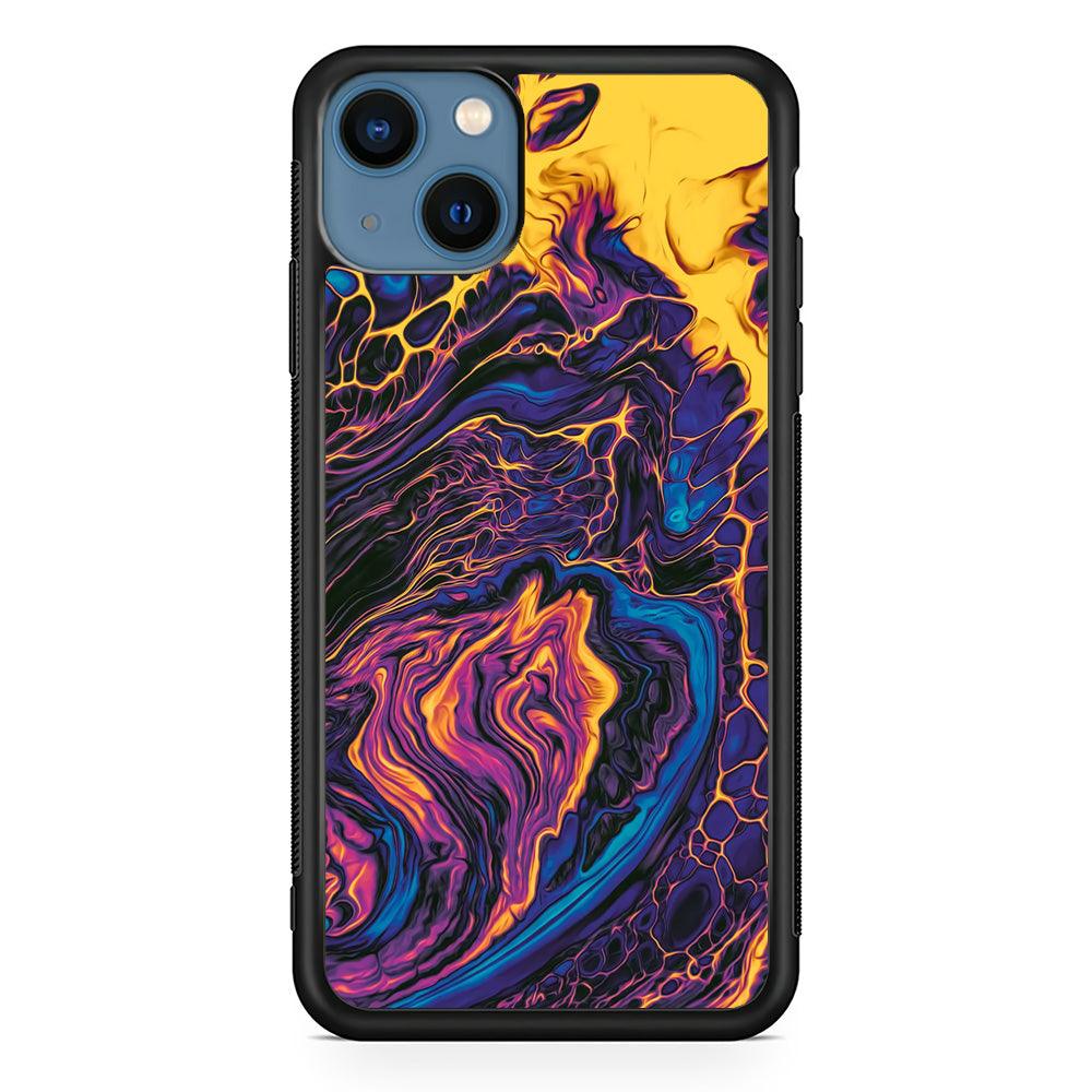 Colour Spread of Cell iPhone 14 Case-Rubber White (2D Case)-Oxvistore