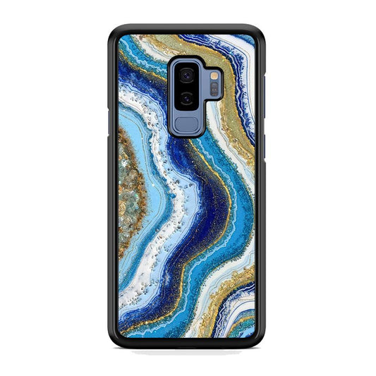Colour Bluish Geodesic Samsung Galaxy S9 Plus Case-Rubber Black (2D Case)-Oxvistore