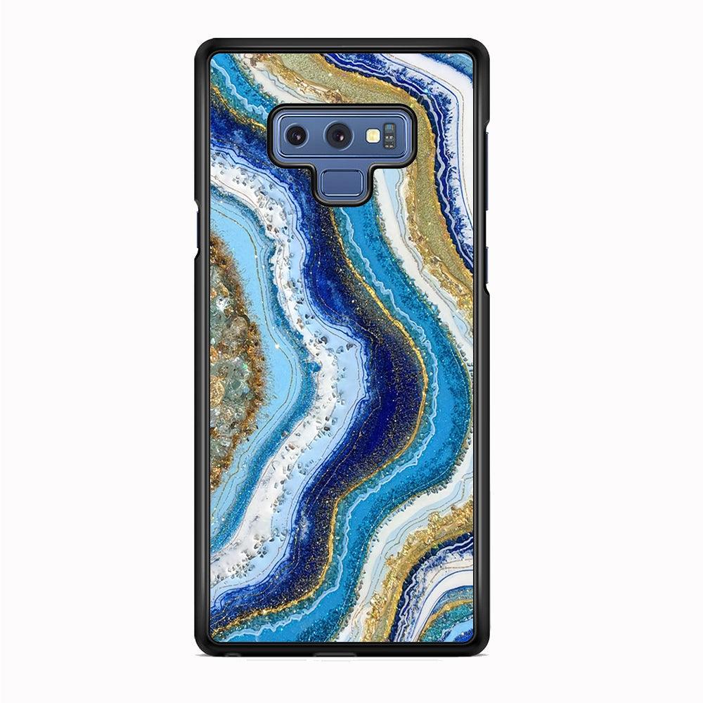 Colour Bluish Geodesic Samsung Galaxy Note 9 Case-Rubber Black (2D Case)-Oxvistore