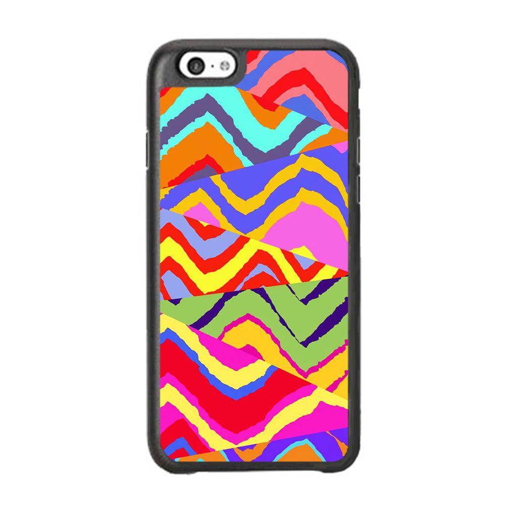 Colour Layer Triangular Waves iPhone 6 Plus | 6s Plus Case-Rubber Black (2D Case)-Oxvistore