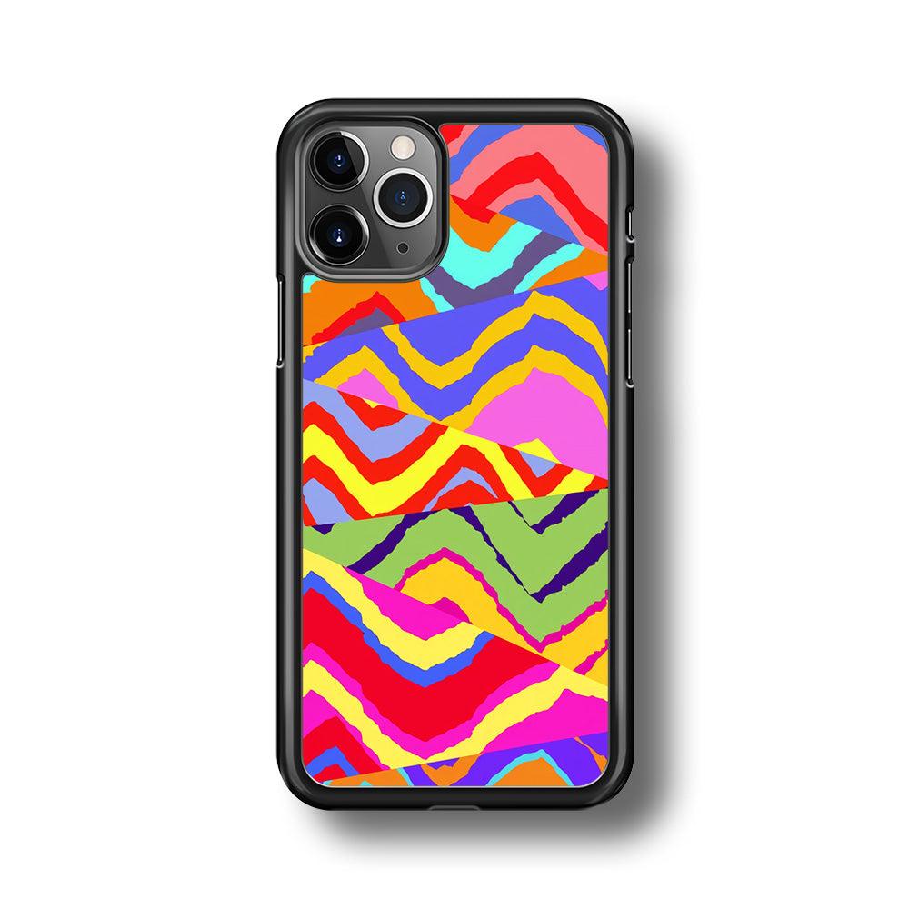 Colour Layer Triangular Waves iPhone 11 Pro Max Case-Oxvistore