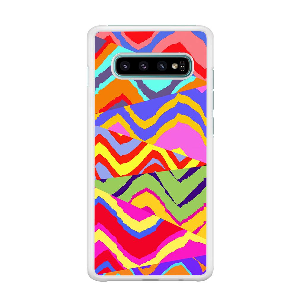 Colour Layer Triangular Waves Samsung Galaxy S10 Plus Case-Oxvistore