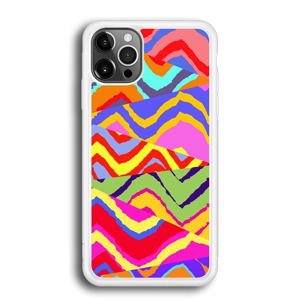 Colour Layer Triangular Waves iPhone 12 Pro Max Case-Oxvistore