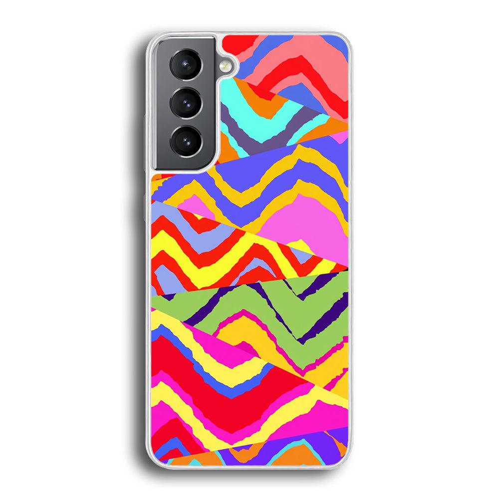 Colour Layer Triangular Waves Samsung Galaxy S21 Plus Case-Oxvistore