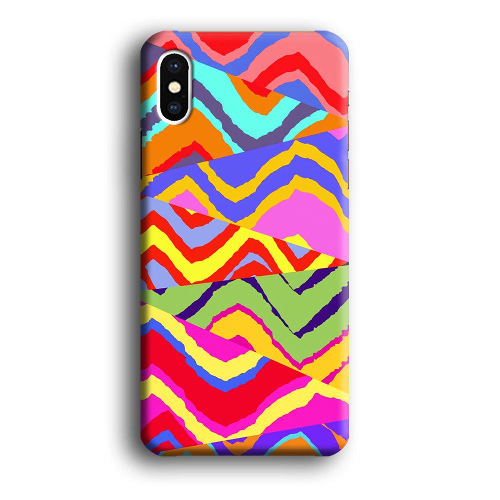 Colour Layer Triangular Waves iPhone X Case-Oxvistore