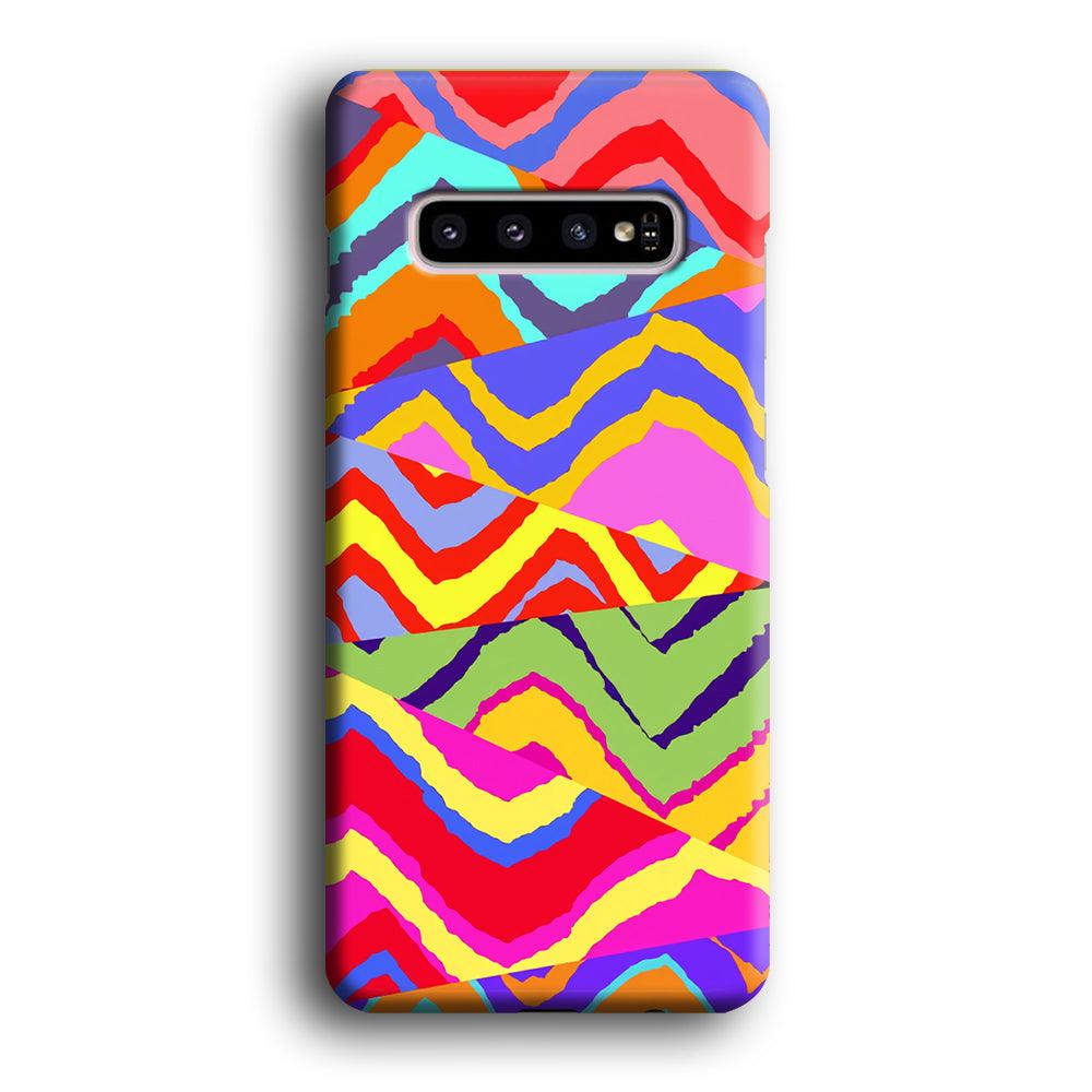 Colour Layer Triangular Waves Samsung Galaxy S10 Plus Case-Oxvistore