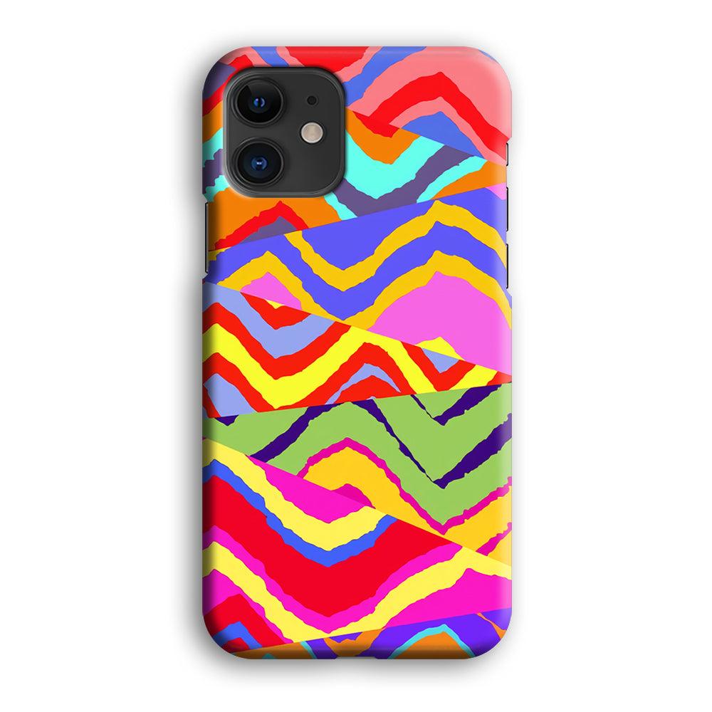 Colour Layer Triangular Waves iPhone 12 Case-Oxvistore