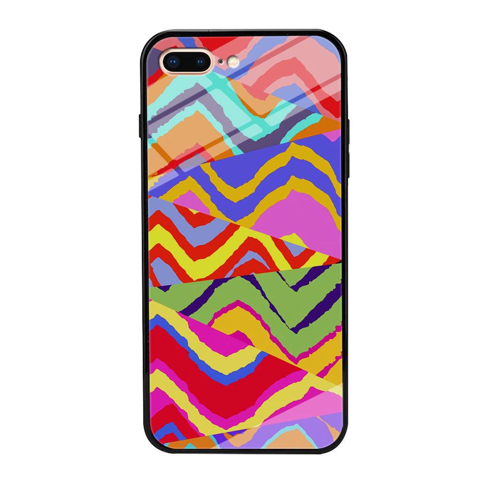 Colour Layer Triangular Waves iPhone 8 Plus Case-Oxvistore