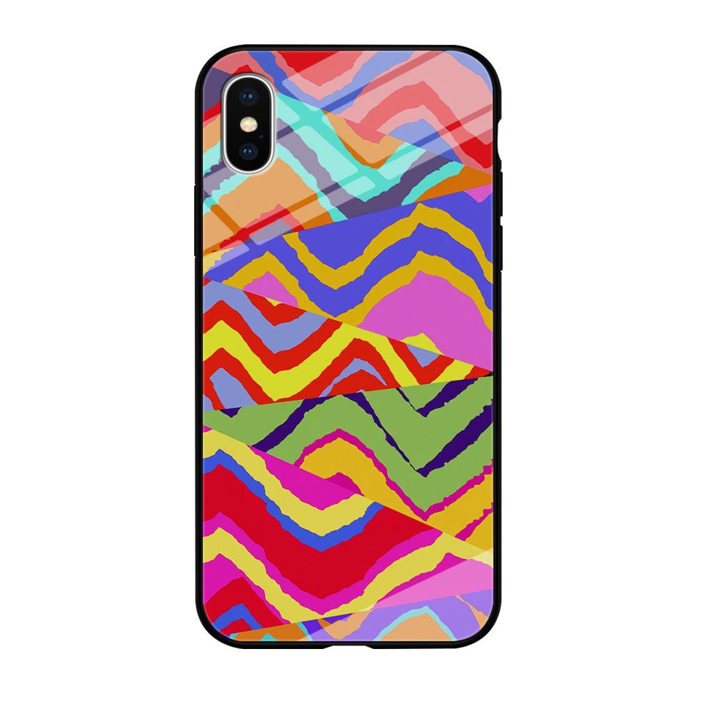 Colour Layer Triangular Waves iPhone X Case-Oxvistore