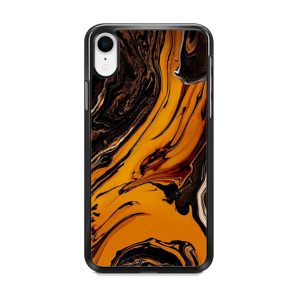 Colour Orange Current iPhone XR Case-Rubber Black (2D Case)-Oxvistore
