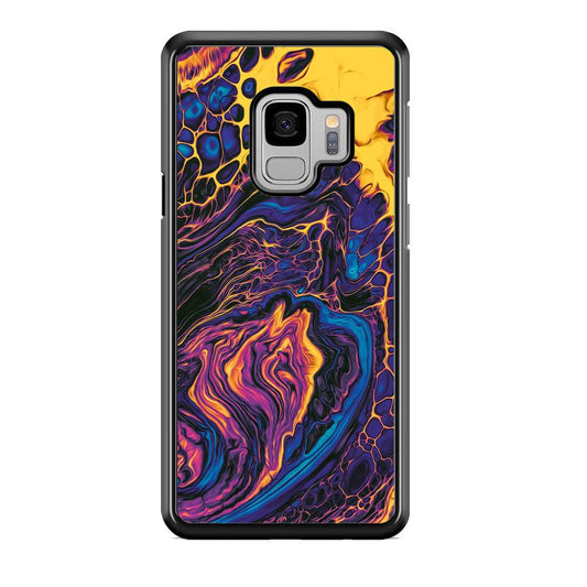 Colour Spread of Cell Samsung Galaxy S9 Case-Rubber Black (2D Case)-Oxvistore