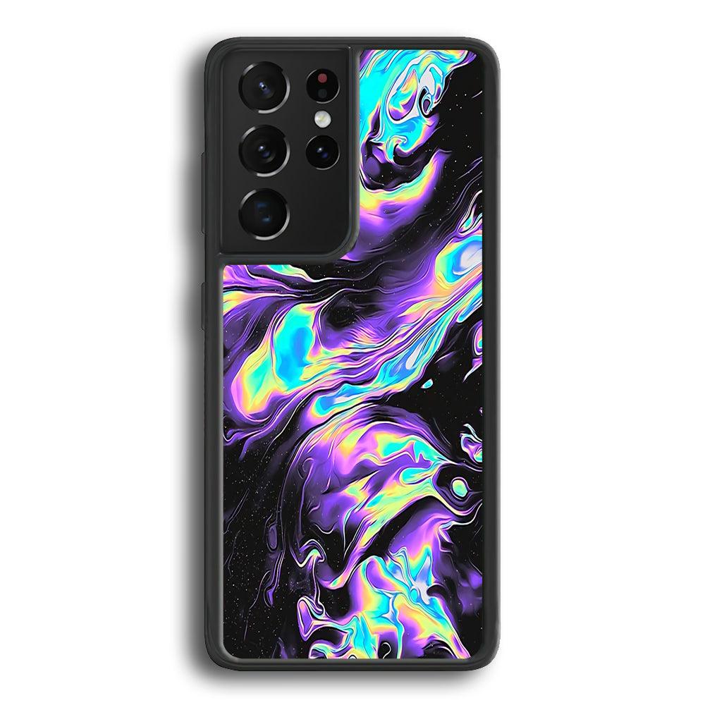 Colour Twisted Gradation Samsung Galaxy S22 Ultra Case-Rubber Black (2D Case)-Oxvistore