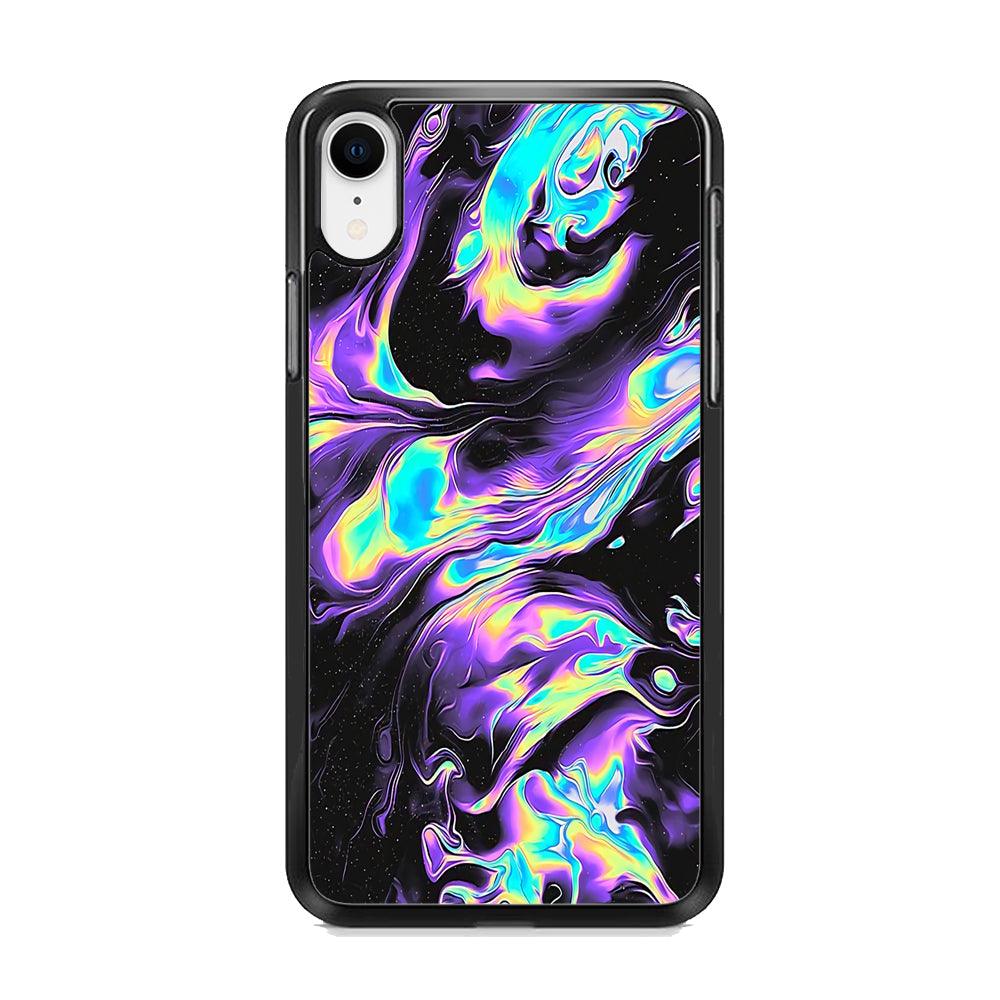 Colour Twisted Gradation iPhone XR Case-Rubber White (2D Case)-Oxvistore