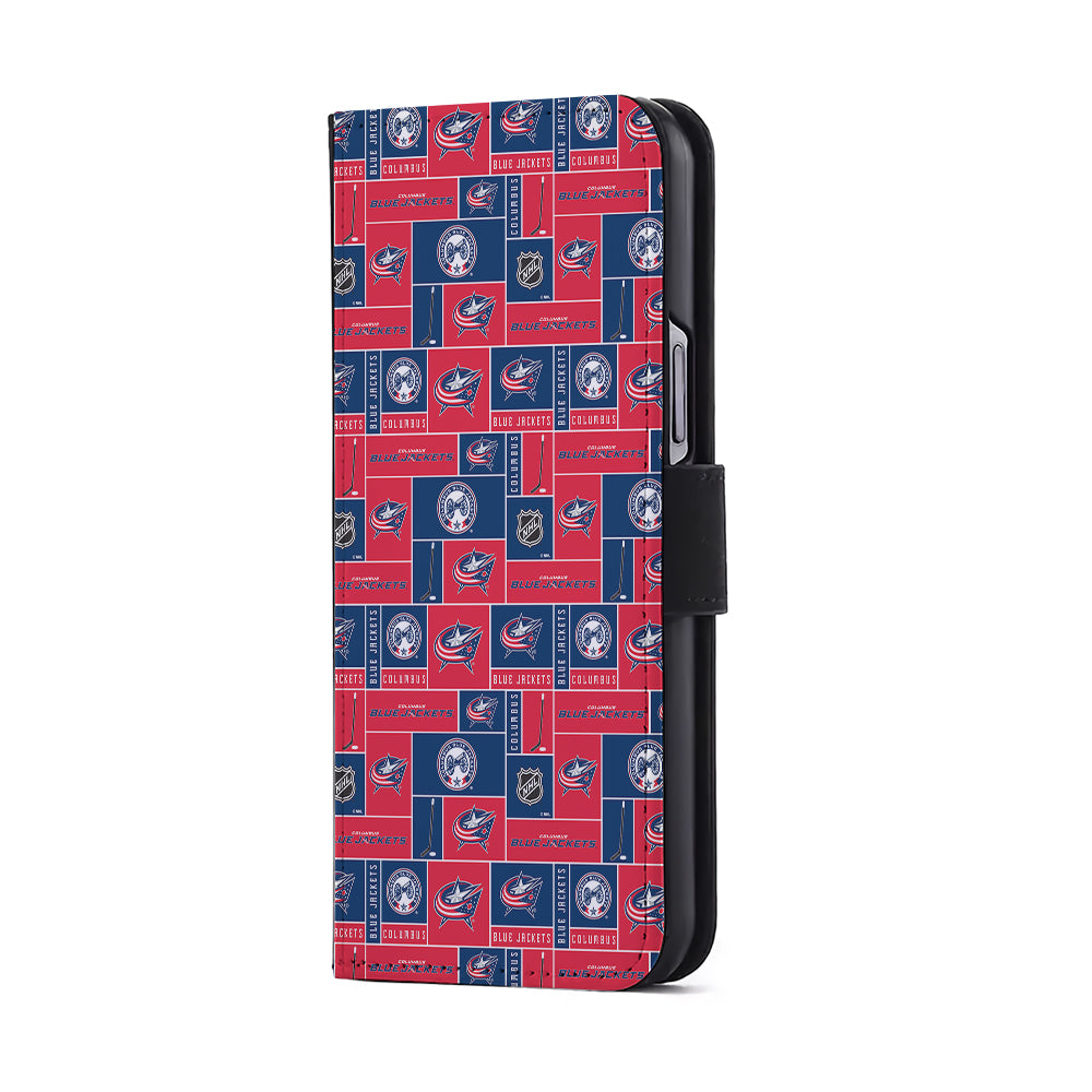 Columbus Blue Jackets Pattern Flip Wallet Phone Case