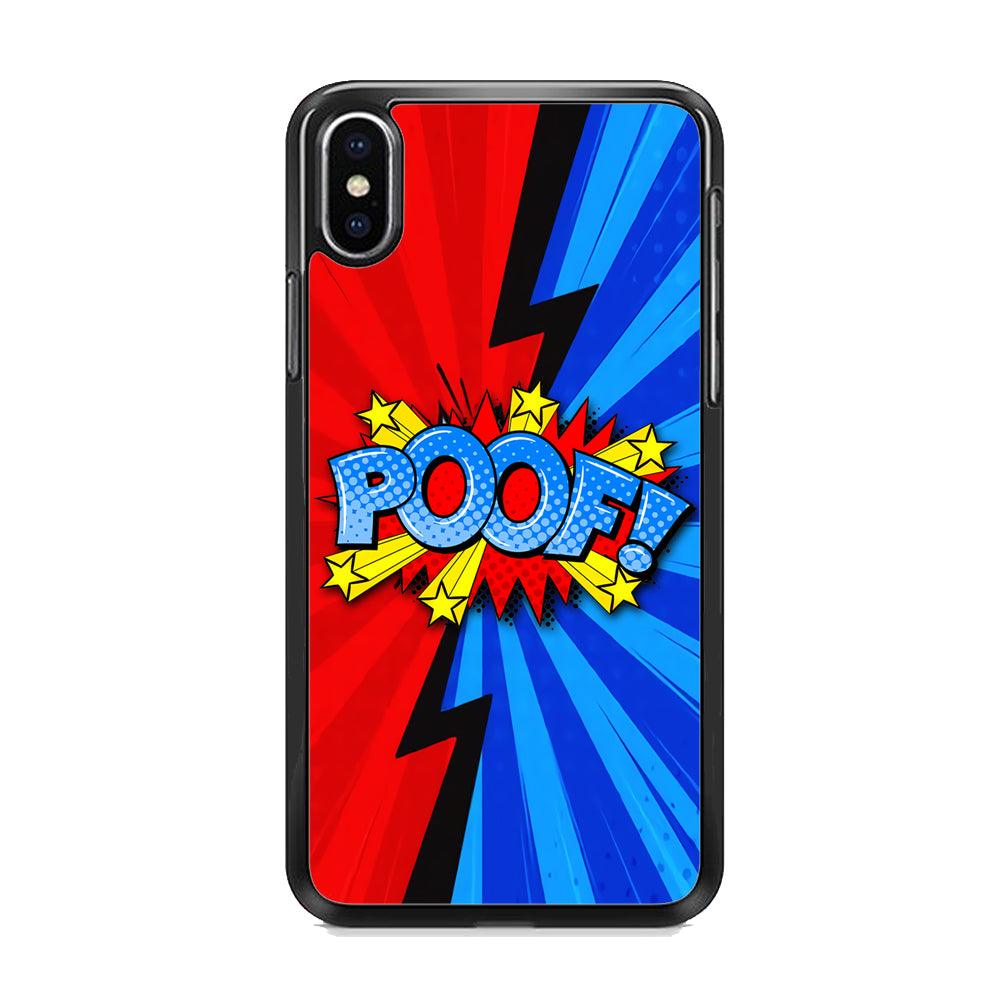 Comic Poof Icon iPhone XS Case-Rubber Black (2D Case)-Oxvistore