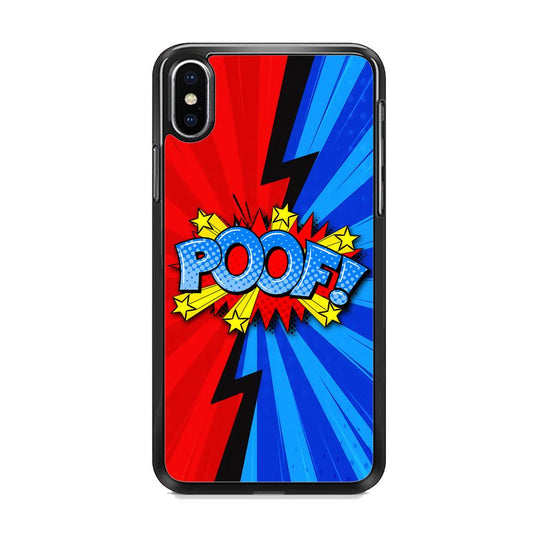 Comic Poof Icon iPhone XS Case-Rubber Black (2D Case)-Oxvistore