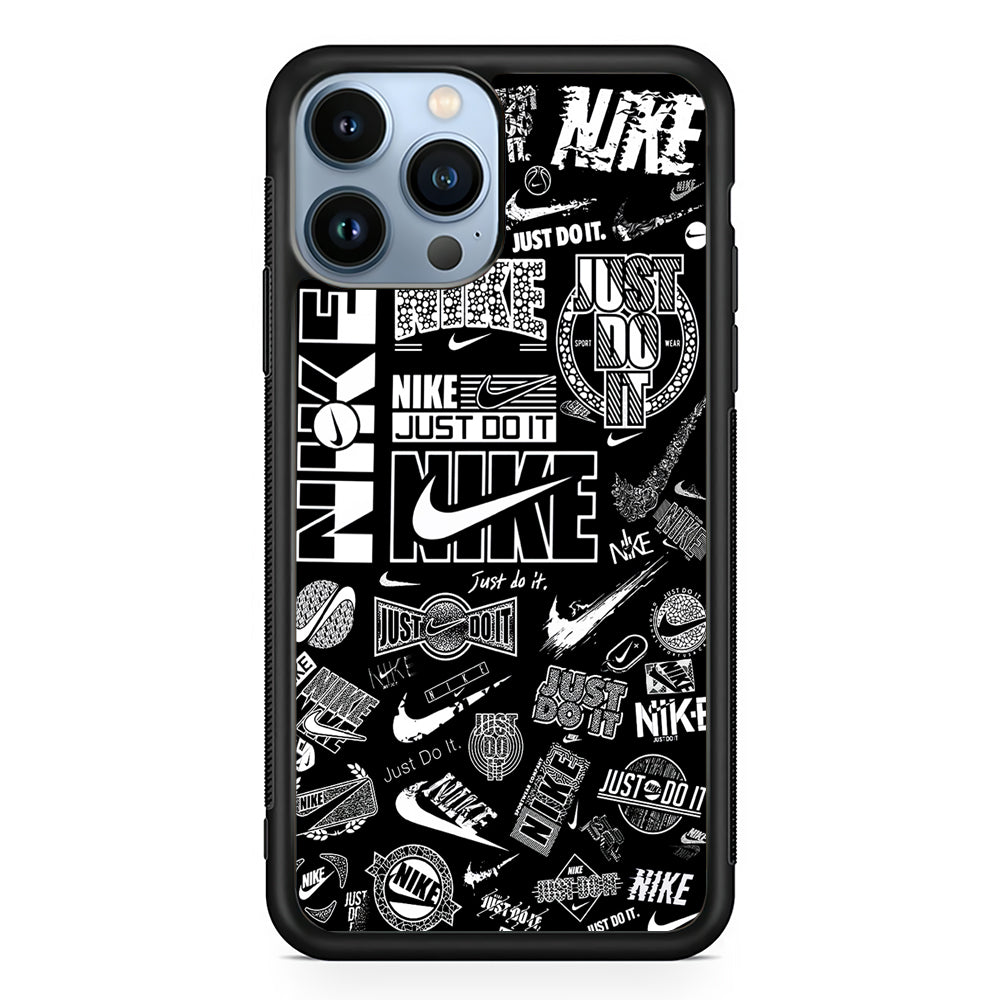 Cool Nike Logo Black White 2D Rubber Phone Case