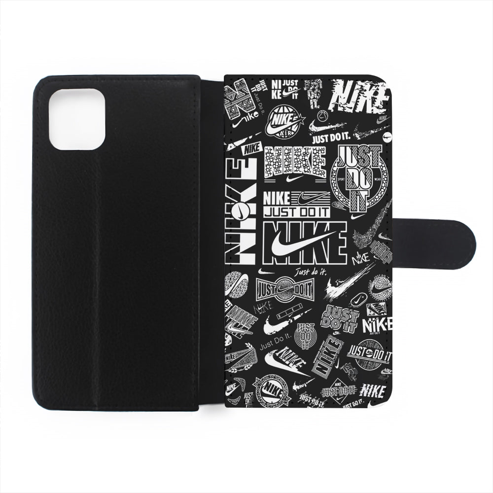 Cool Nike Logo Black White Flip Wallet Phone Case