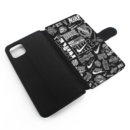 Cool Nike Logo Black White Flip Wallet Phone Case