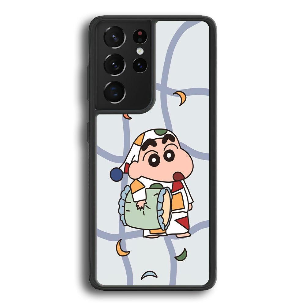 Crayon Shinchan Night to Take a Rest Samsung Galaxy S23 Ultra Case-Rubber Black (2D Case)-Oxvistore