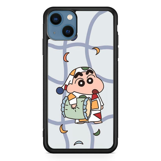 Crayon Shinchan Night to Take a Rest iPhone 14 Case-Rubber Black (2D Case)-Oxvistore