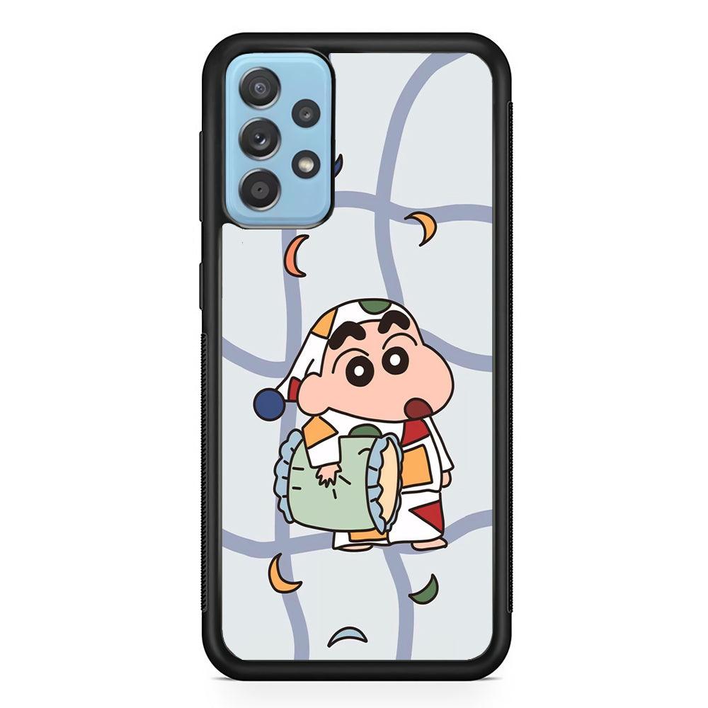 Crayon Shinchan Night to Take a Rest Samsung Galaxy A72 Case-Rubber Black (2D Case)-Oxvistore