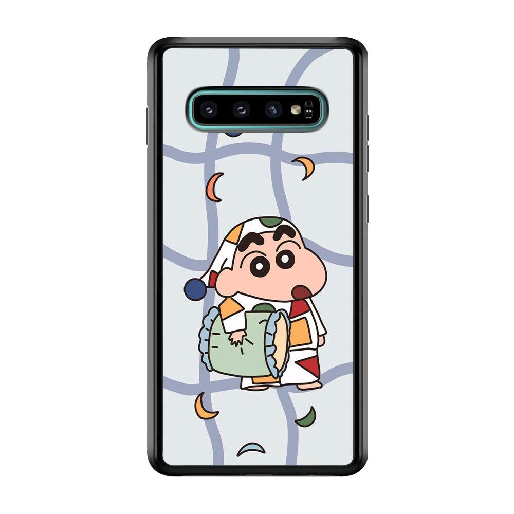 Crayon Shinchan Night to Take a Rest Samsung Galaxy S10 Case-Rubber Black (2D Case)-Oxvistore