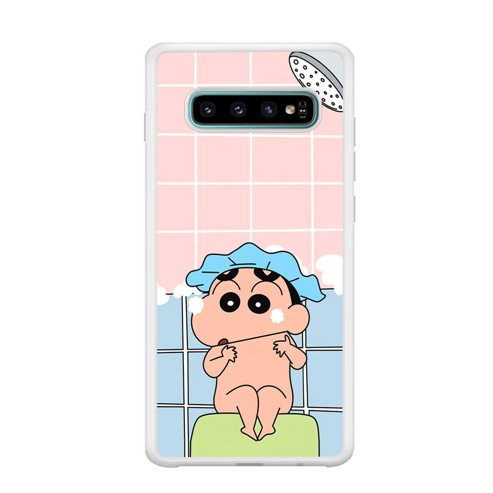 Crayon Shinchan Shower Time Samsung Galaxy S10 Plus Case-Oxvistore