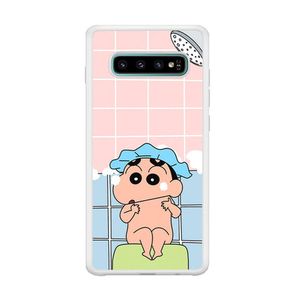 Crayon Shinchan Shower Time Samsung Galaxy S10 Plus Case-Oxvistore