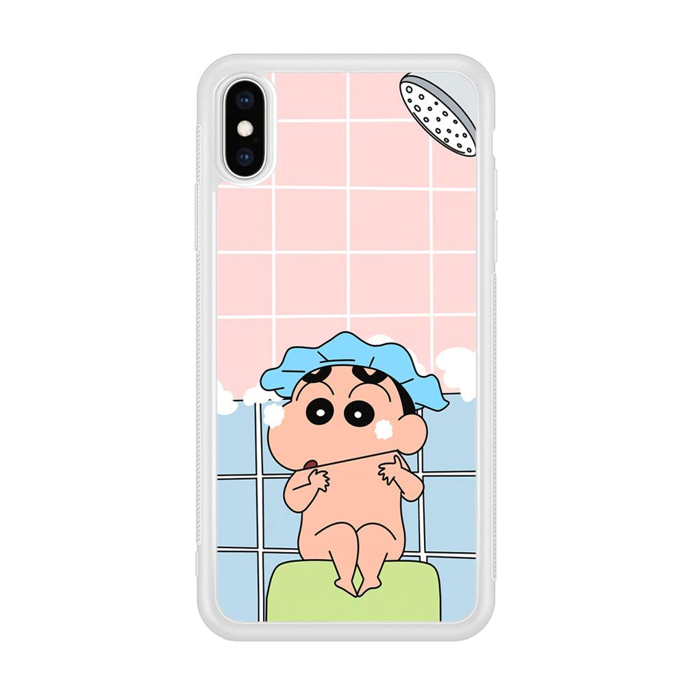 Crayon Shinchan Shower Time iPhone X Case-Oxvistore