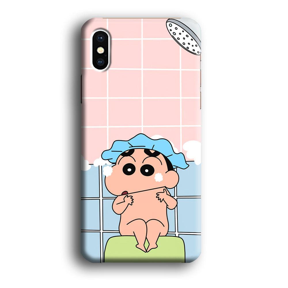 Crayon Shinchan Shower Time iPhone X Case-Oxvistore