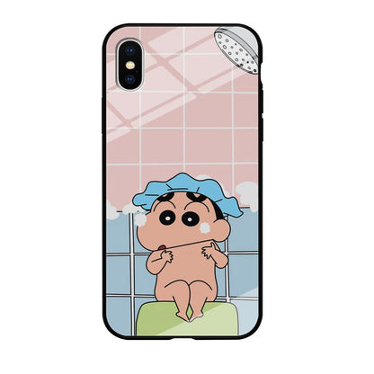 Crayon Shinchan Shower Time iPhone X Case-Oxvistore