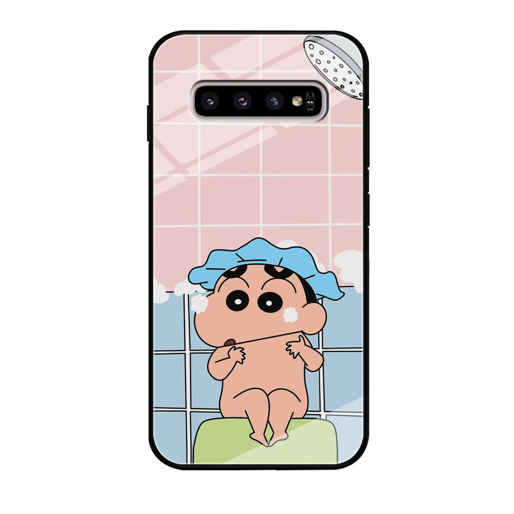 Crayon Shinchan Shower Time Samsung Galaxy S10 Plus Case-Oxvistore