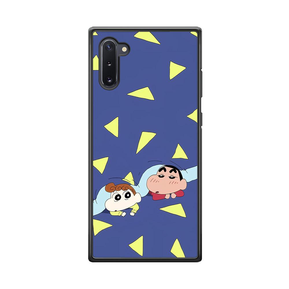 Crayon Shinchan Time to Sleep Samsung Galaxy Note 10 Case-Rubber Black (2D Case)-Oxvistore