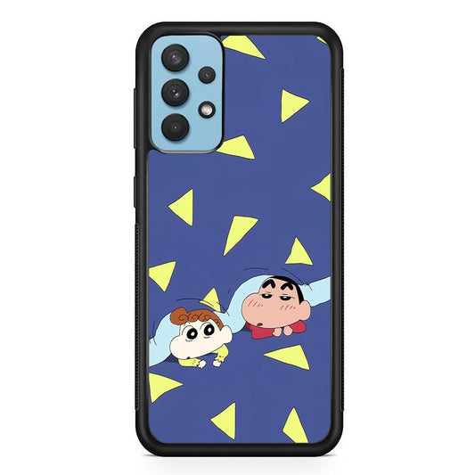 Crayon Shinchan Time to Sleep Samsung Galaxy A32 Case-Rubber Black (2D Case)-Oxvistore