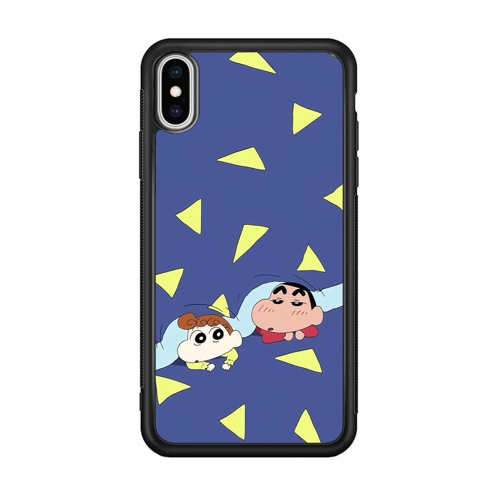 Crayon Shinchan Time to Sleep iPhone Xs Max Case-Rubber Black (2D Case)-Oxvistore