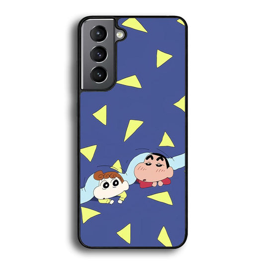 Crayon Shinchan Time to Sleep Samsung Galaxy S24 Case-Rubber Black (2D Case)-Oxvistore