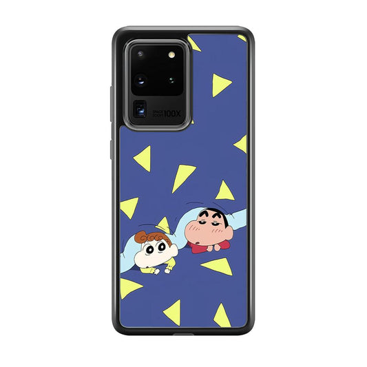Crayon Shinchan Time to Sleep Samsung Galaxy S20 Ultra Case-Rubber Black (2D Case)-Oxvistore