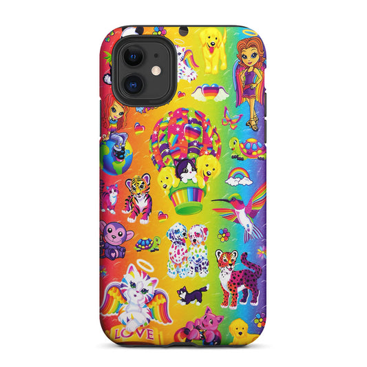 Cute Animal Cartoon Rainbow Pattern 2 in 1 Tough Phone Case