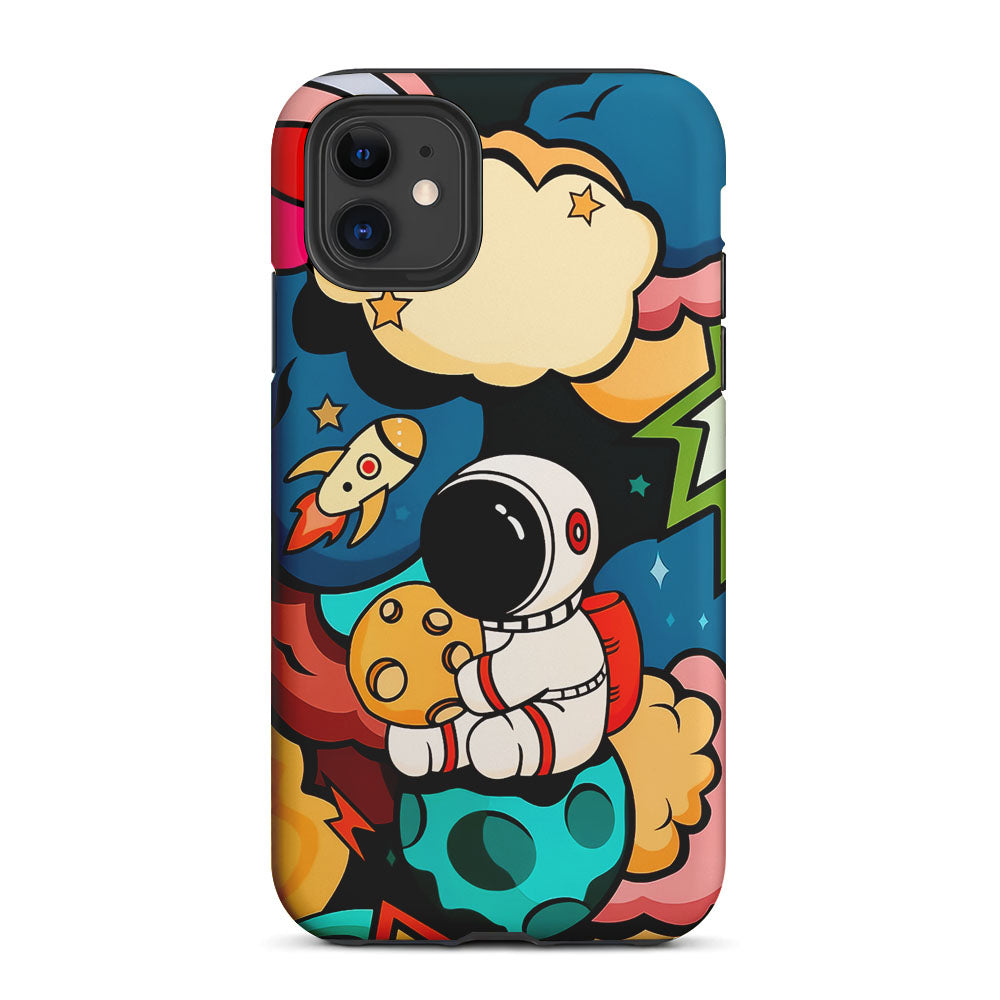 Cute Astronaut Hug The Planet 2 in 1 Tough Phone Case